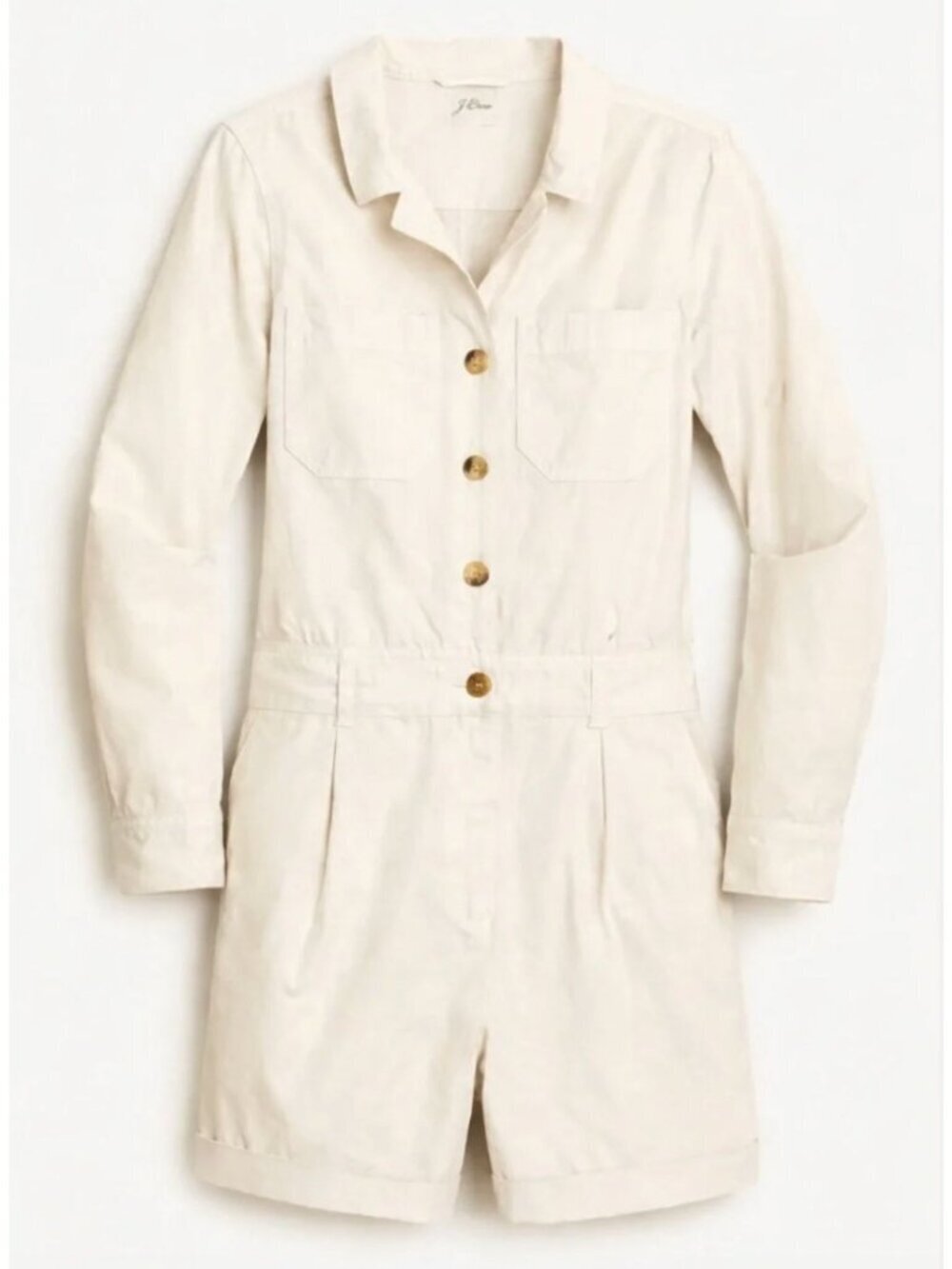 NWT J Crew Foundry Chino Short Coveralls Tan Romper Size 4 AY629